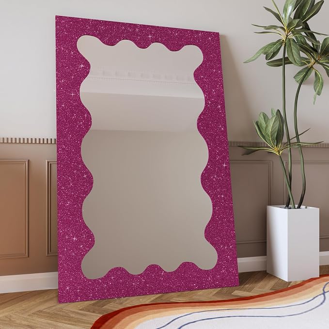 CRE8TIVE Deep Pink Glitter Wallpaper Border 8"x354" Shiny Glitter Wallpaper - Image 4