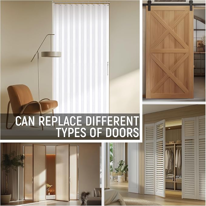 AJAZZ 100% Blackout Magnetic Door Curtain Accordion Doors Interior Closet Door - Image 8