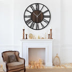 LEIKE Large Wall Clocks, Non Ticking, Battery Operated Rustic Round Modern Big - Image 5