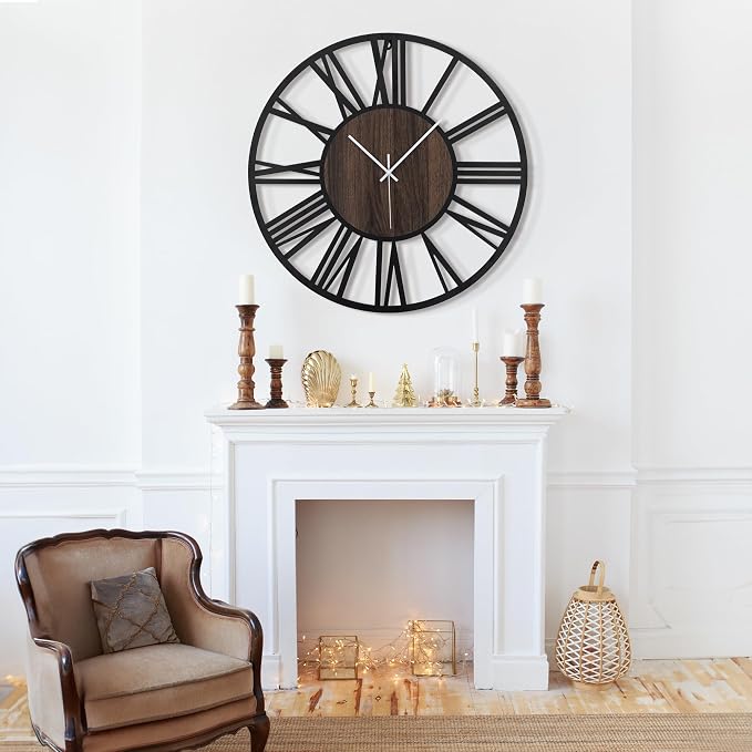 LEIKE Large Wall Clocks for Living Room, Non Ticking, Battery Operated - Image 7