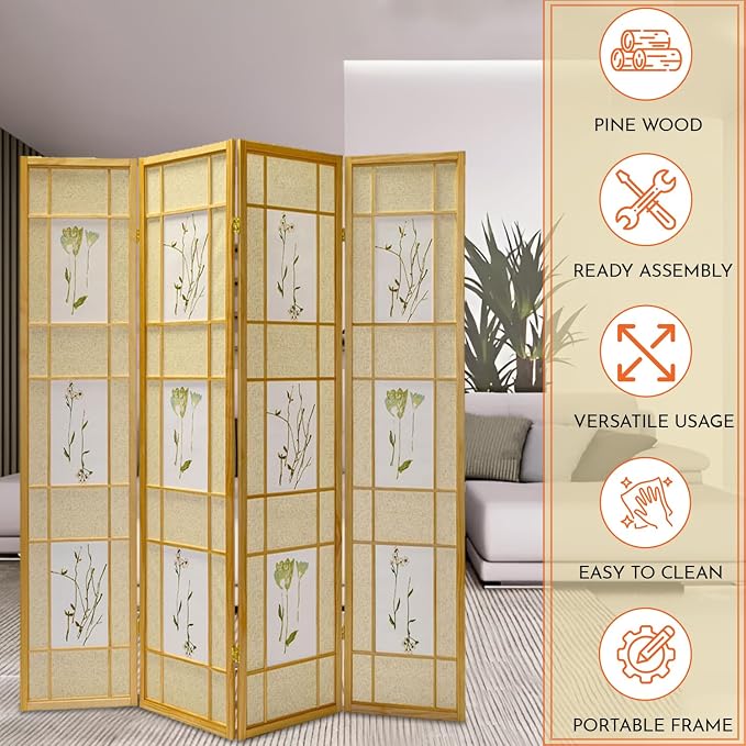 Legacy Decor 4 Panels Room Divider - Image 6