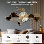 Metal Wall Clock Decorative 3D Metal Wall Art Clock - Image 2