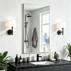 KOCUUY Silver Framed Mirror, HD Tempered Glass, Anti-Rust Frame, Modern Design by KOCUUY