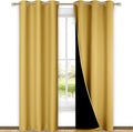 NICETOWN Bright Yellow Full Shade Curtain Panels, Pair of Thermal Insulated & by NICETOWN