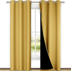 NICETOWN Bright Yellow Full Shade Curtain Panels, Pair of Thermal Insulated & by NICETOWN