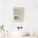 Small Rustic White Bathroom Mirror, 11.8x15.8inch Wooden Frame Rectangle Wall - Image 4