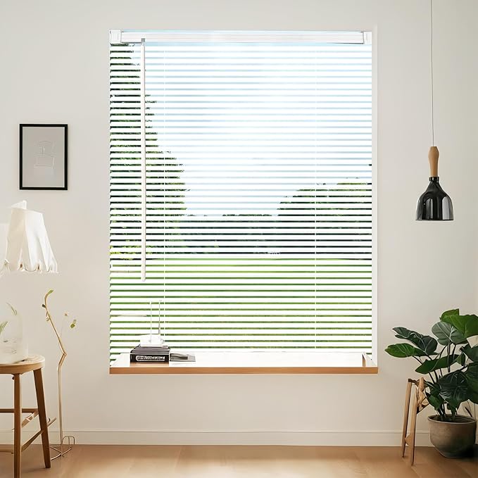 Cordless Vinyl Mini L Blinds 46" W x 48" H, Light Filtering, Arrive 1/2 Inch by Unknown