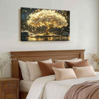 Large Tree of Life Canvas Wall Art Abstract Gold Tree Mountain Lake Decor - Image 5