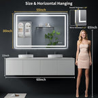 55"x36" LED Bathroom Mirror - Image 8