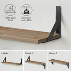 Forbena Wood Floating Shelves for Wall 24 inches Long, Large Bathroom Hanging - Image 7