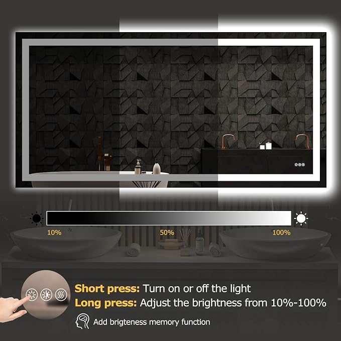 Hivone 72X36 LED Bathroom Mirror - Image 7