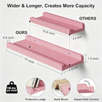Love-KANKEI Floating Shelves Wall Mounted Set of 2, 17 Inch Rustic Wood Wall - Image 3