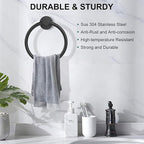 SetSail Towel Holder for Bathroom Wall Matte Black Towel Ring Stainless Steel - Image 2
