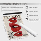 jkahh Trendy Y2k Newspaper Wall Art Vintage Red Lips Kiss Prints Poster Fashion - Image 2