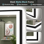 48x40 Black Framed LED Bathroom Mirror - Image 9