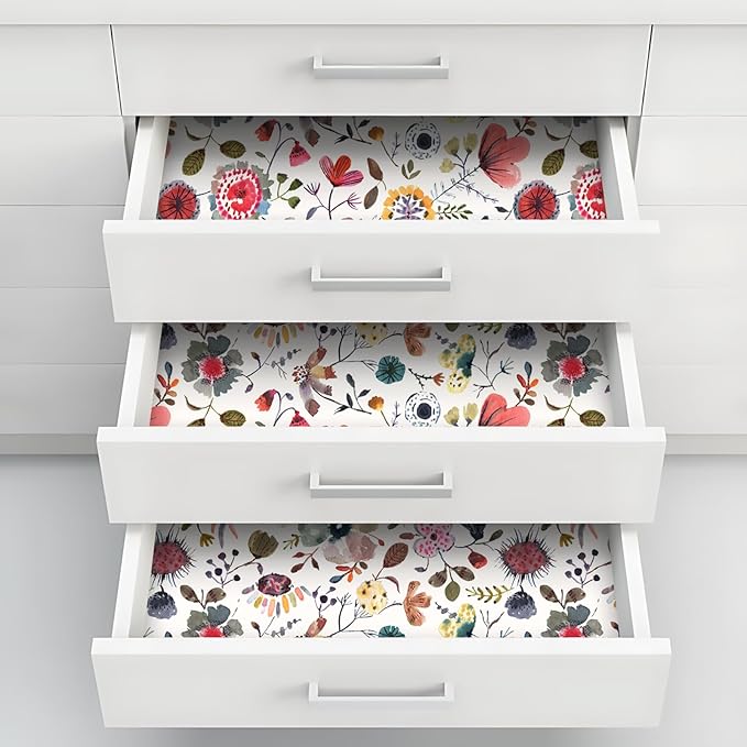 Wallpaper Peel and Stick Floral Wall Paper Removable Waterproof White/Green/Red - Image 5
