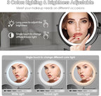 Rocollos Rechargeable Wall Mounted Lighted Makeup Mirror, 8 Inch Double-Sided - Image 3