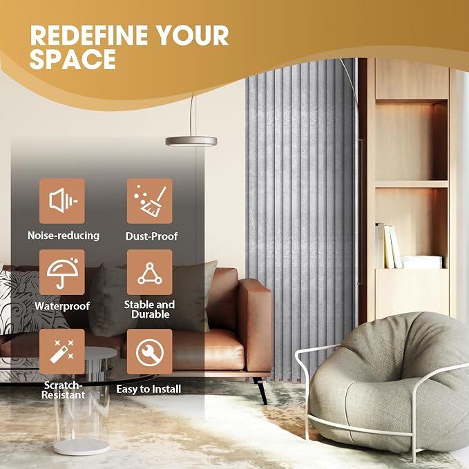 OUZUGIE WPC Acoustic Slat Wall Paneling, Living Room, TV Background, Study Room - Image 6