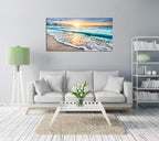 Baisuart S02250 Canvas Prints Wall Art Beach Sunset Ocean Waves Nature Pictures - Image 3