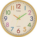Foxtop 14 Inch Kids Wall Clock Silent Non-Ticking Battery Operated Colorful by Foxtop