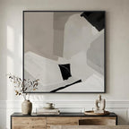 Extra Large Framed Black and White Abstract Wall Art by Cuspin