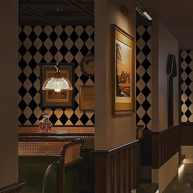 Simon&Siff Retro Checkered Peel and Stick Wallpaper Black and White Wallpaper - Image 2