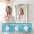 Oak Wood Effect Framed Wall Mirror, 22x30 Rectangle Mirror, Anti-desilvering - Image 3