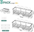 Veken Shower Caddy 3-Pack, Advanced Rustproof Design, No Drilling Adhesive - Image 4