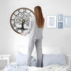 Micasso Vintage Large Wall Clock: 30Inch FarmhouseTree of Life Metal - Image 4
