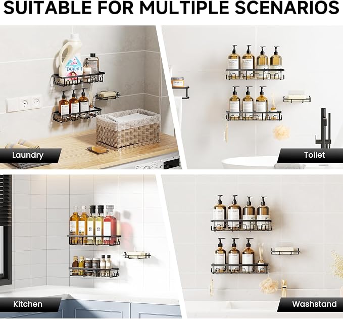 Shower Caddy, 3 Pack Shower Shelves - Image 9