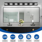 IZORRO LED Modern Bathroom Lights Fixtures, Matte Black Acrylic Wall Lighting - Image 4