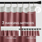 MIULEE Dusty Rose Back Tab Blackout Curtain 96 Inch Long 2 Panels Set - Image 3