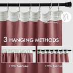 MIULEE Dusty Rose Back Tab Blackout Curtains 120 Inch Long 2 Panels Set - Image 3