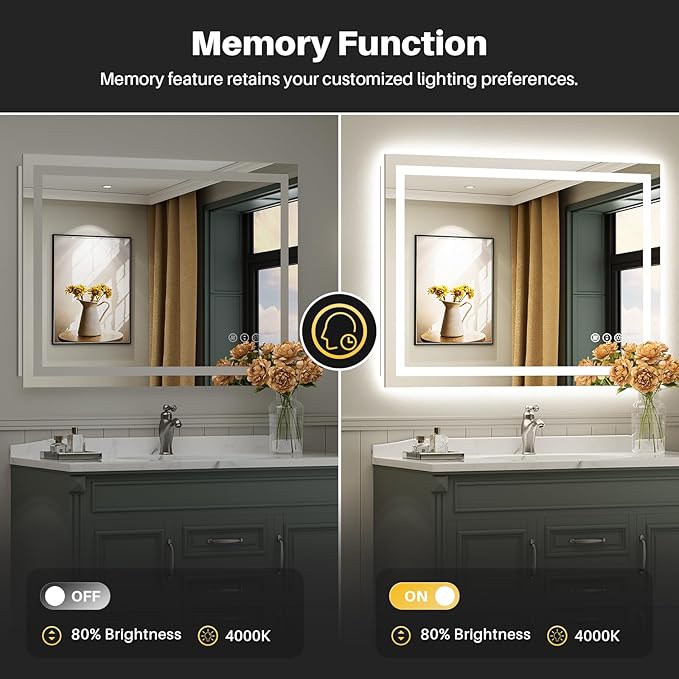 Briivue 44x30 Inch LED Bathroom Mirror - Image 6