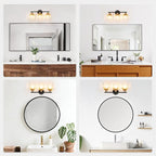 TALOYA Bathroom Vanity Light Fixtures, 3-Light Modern Black and Gold Wall - Image 9