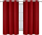LEMOMO Red Blackout Curtains 34 x 54 Inch Length/Set of 2 Curtain - Image 2