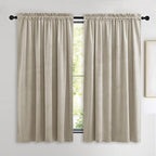 NICETOWN Camel Velvet Curtains 63 Inch Long 52 Wide, Room Darkening Vision by NICETOWN
