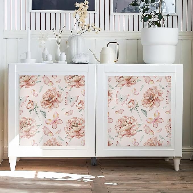 Safiyya Peel and Stick Wallpaper Floral Pink Wallpaper Pink Peony Contact Paper - Image 3