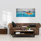 KAWAHONE 3 Panels Modern Framed Inspirational Quote Canvas Wall Art-Mindset is - Image 3