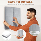 IFNOW Upholstered Wall Mounted Headboard, 3D Soundproof Wall Panels Peel and - Image 5
