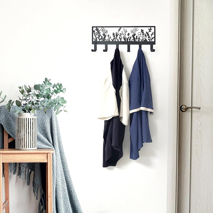 Floral Wall Mounted Coat Rack - Image 4