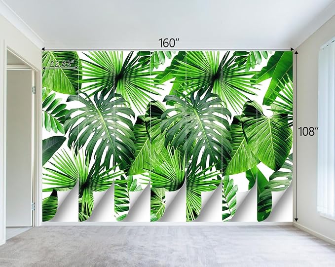 Tropical Green Botanical Leaf Wallpaper Bedroom Plant Mural Room Decor Living - Image 4