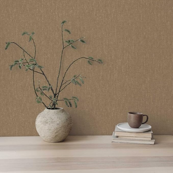 Tempaper x Jeremiah Brent Mushroom Textured Faux Grasscloth Primitivo Removable - Image 5
