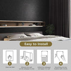 Black Silk Wallpaper Embossed Self Adhesive Peel and Stick Wallpaper Contact - Image 4