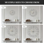 Cuspin 36 Inch Large Silver Wall Clock, Extra Large Silent Non Ticking Battery - Image 6