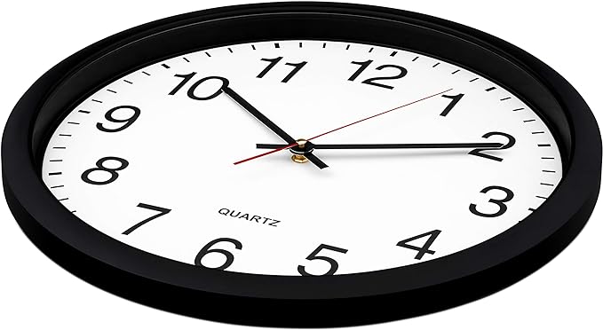 Bernhard Products Black Wall Clock Silent Non Ticking - Image 3
