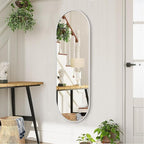 Oval Bathroom Mirror 48 x 16 Inch, Large White Full Length Mirror, Oval Pill - Image 5
