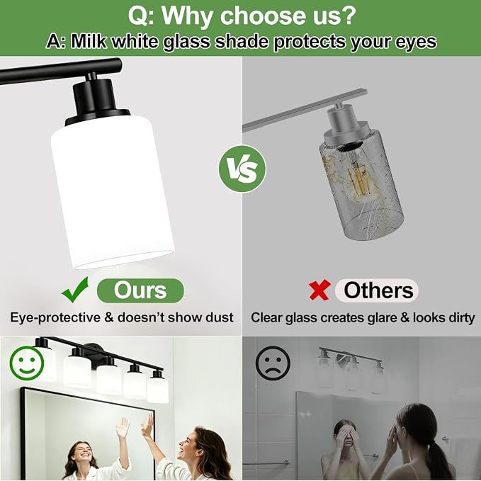 5-Light Bathroom Light Fixtures, Bathroom Wall Lamp, - Image 4