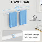 KLJKPA Bathroom Accessories Set, 4 Pieces White Bathroom Hardware Set, 24 inch - Image 2