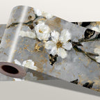 Cherry Blossom Wallpaper Border 196x4 Inch Peel and Stick Wall Border Gray by IOHEFY